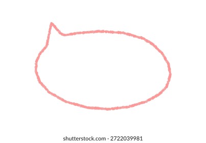 Organische, handgezeichnete Sprechblase mit Kontur aus Buntstift und ovaler, runder Form. Unterhaltung und Chat-Symbol für Nachricht oder Sprache. Rechteck Blase Form erstellen moderne isolierte Vorlage in rosa.
