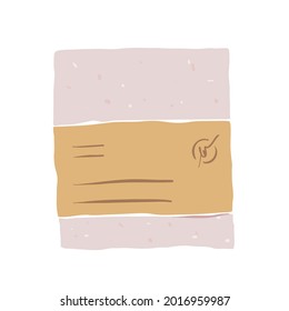 Barra de jabón orgánica hecha a mano, jabón natural de cuidado de la piel orgánico con aceites esenciales, ilustración de dibujos animados vectoriales aislados.