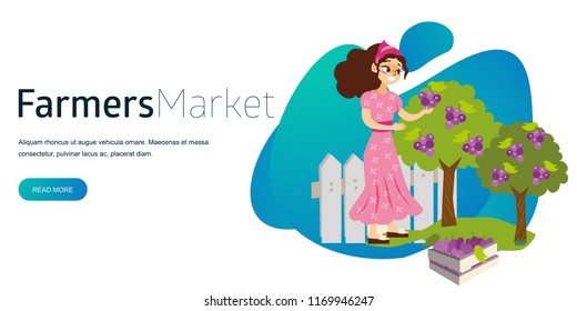 Its organic harvest time flat horizontal banner