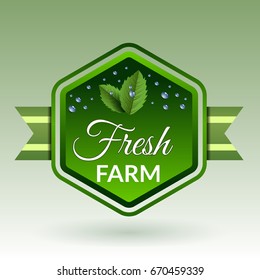 Organic health fresh farm natural badge  vector eps 10 design