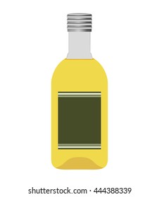 Organic and Healthy food concept represented by olive oil bottle icon. isolated and flat illustration 