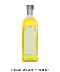 Organic and Healthy food concept represented by olive oil bottle icon. isolated and flat illustration 