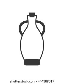 Organic and Healthy food concept represented by olive oil bottle icon. isolated and flat illustration 