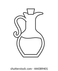 Organic and Healthy food concept represented by olive oil bottle icon. isolated and flat illustration 