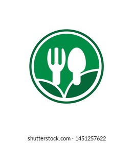 Organic healthy food logo isolated on the white background