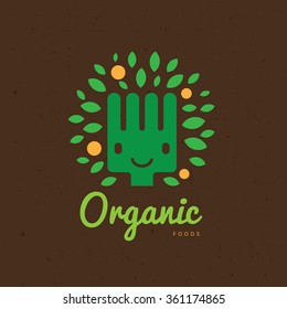 Organic Healthy Food Logo Template