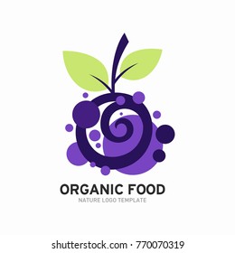 Organic, healthy food logo template