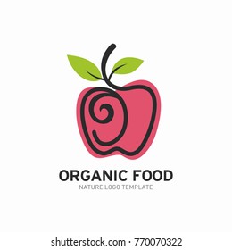 Organic, healthy food logo template