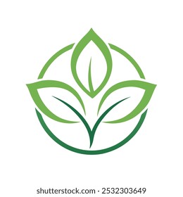 organic healthy Green Leaf Icon, logo illustration