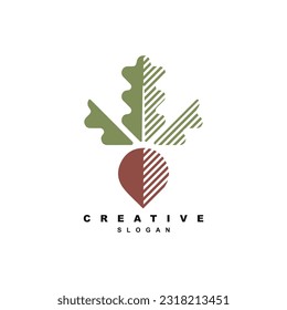 Organic healthy red beet logo design for your brand or business