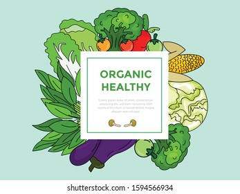 Organic Healthy vector illustration background design templates