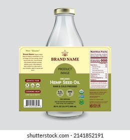 Organic Hemp Seed Oil Label Template