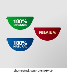 Organic, Herbal, and Premium quality sticker label, icon or symbol, for healthy product