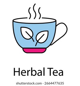 Organic Herbal Tea Vector Icon for Branding