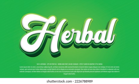 Organic herbs editable text effect template with 3d style use for logo and business brand