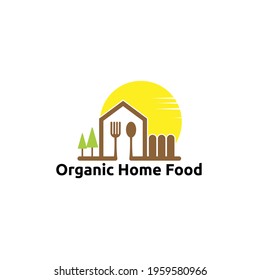 organic home food garden logo vector concept, icon, element, and template for company