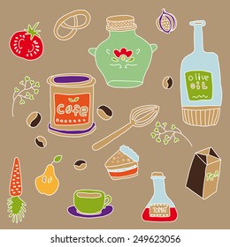 Organic  home food vector illustration