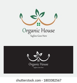Organic Home logo. Leaf logo design concept. Vector illustration