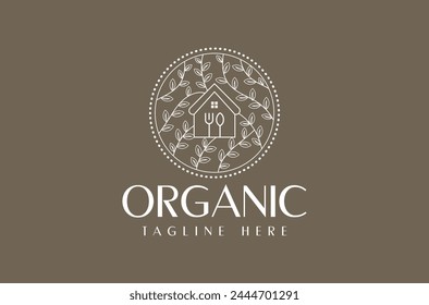 Organic Homemade Food Logo Design vector icon symbol illustrations. A multifunctional logo that can be used in many artisan food and bakery business companies. It is ready to print.