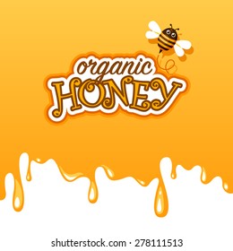 Organic honey background with melting honey