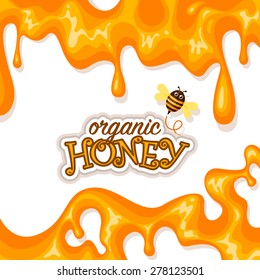Organic honey background with melting honey