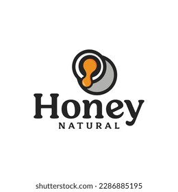 Organic Honey Bee Logo Label Icon Stock Illustration