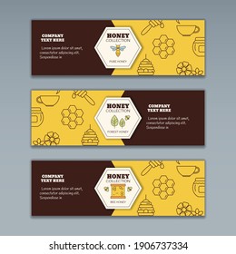 Organic honey collection concept. Vector illustration for website, mobile website, landing page, ui. Vector template.