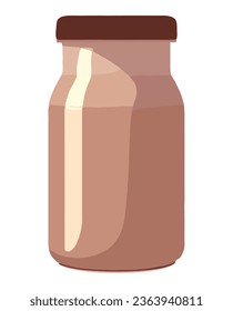 Organic honey in jar over white