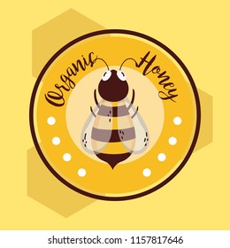 Organic honey round label