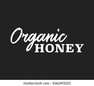 Organic Honey Vector Text, Honey Text, Handwritten Organic Food Label, Illustration Background