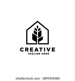 Plantilla de diseño del logotipo de la Casa Orgánica ,Logo del Hogar ,Logo del cuidado de la casa ,Logotipo de limpieza del hogar , granja