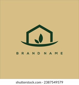 organic house natural house logo vector