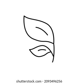 Organic Icon in flat black line style, isolated on white background