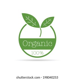 organic icon green color vector illustration