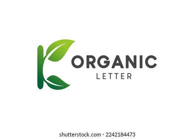 Organic icon logo design with initial k creative letter