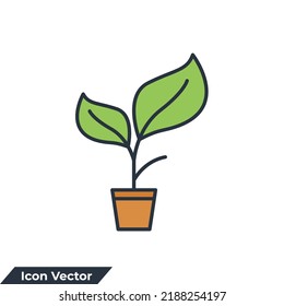 organic icon logo vector illustration. plant symbol template for graphic and web design collection