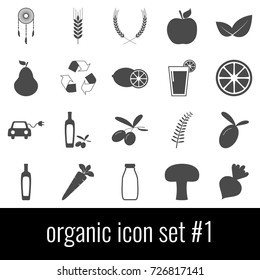 Organic. Icon set 1. Gray icons on white background.