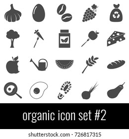 Organic. Icon set 2. Gray icons on white background.