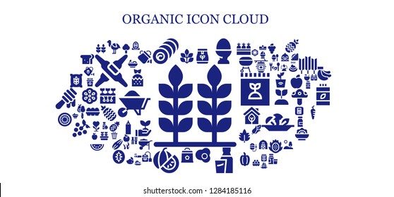  organic icon set. 93 filled organic icons. Simple modern icons about  - Wheat, Spinach, Ostrich, Bale, Tea bag, Egg, Milk, Charcoal, Watermelon, Kiwi, Tree, Desert, Salad, Strawberry