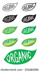 Organic icon set, Ecology, Organic food and drink elements, 