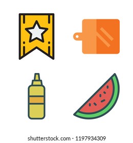 organic icon set. vector set about mustard, watermelon, kitchen board and lace icons set.