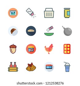 organic icon set. vector set about bell, bomb, seasoning icon and jam icons set.