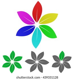 Organic icon symbol design template set for leaf, eco, nature, life, garden concepts.