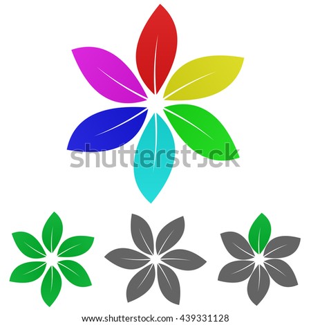 Organic icon symbol design template set for leaf, eco, nature, life, garden concepts.