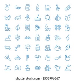 organic icons. Editable 49 organic icons. Included icons such as Seed, Watering can, Barn, Milk jar, Tree, Egg, Oat, Aubergine, Fruits, Comb, Olives. organic trendy icons for web.