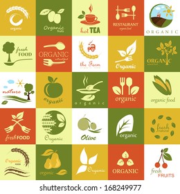 Organic Icons Set - Isolated On White Background - Vector Illustration, Graphic Design Editable For Your Design