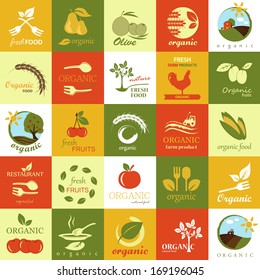 Organic Icons Set - Isolated On Background - Vector Illustration, Graphic Design Editable For Your Design