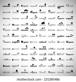 Organic Icons Set - Isolated On Gray Background - Vector Illustration, Graphic Design Editable For Your Design