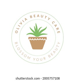 Organic ingredients green leaf vector label icon