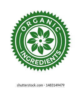 Organic Ingredients vector badge template